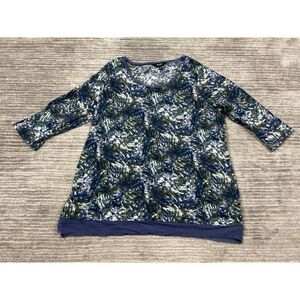 Simply Vera Wang Top‎ Womens 0X Multicolor 3/4 Sleeve Polyester Casual